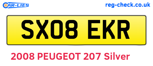 SX08EKR are the vehicle registration plates.