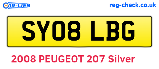 SY08LBG are the vehicle registration plates.