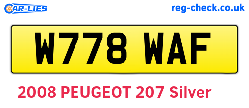 W778WAF are the vehicle registration plates.
