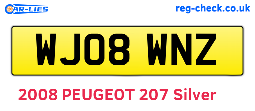 WJ08WNZ are the vehicle registration plates.
