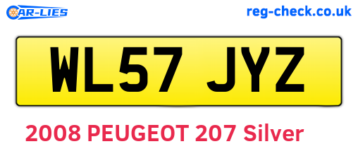 WL57JYZ are the vehicle registration plates.
