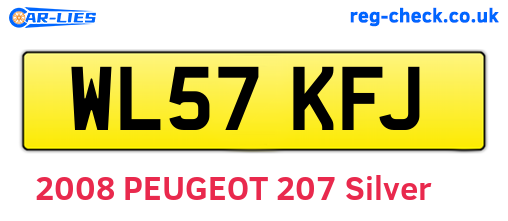 WL57KFJ are the vehicle registration plates.