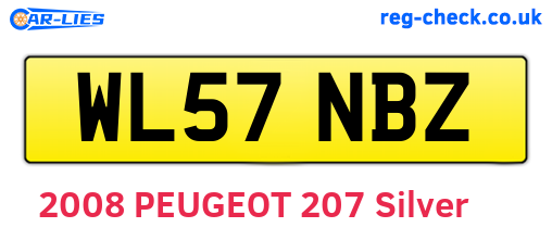 WL57NBZ are the vehicle registration plates.