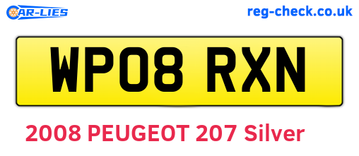 WP08RXN are the vehicle registration plates.