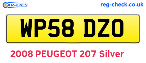 WP58DZO are the vehicle registration plates.
