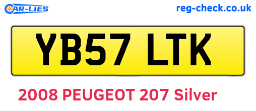 YB57LTK are the vehicle registration plates.