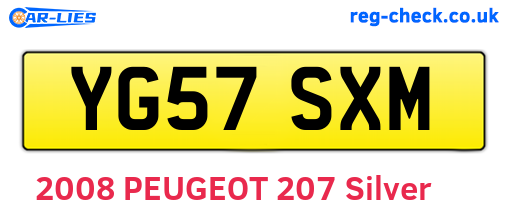YG57SXM are the vehicle registration plates.