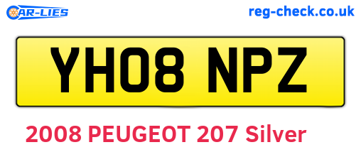 YH08NPZ are the vehicle registration plates.