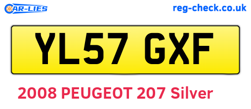 YL57GXF are the vehicle registration plates.