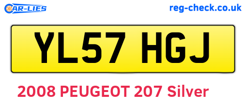 YL57HGJ are the vehicle registration plates.