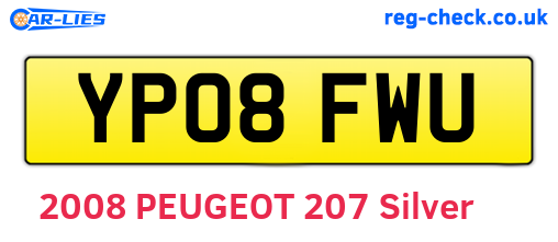 YP08FWU are the vehicle registration plates.