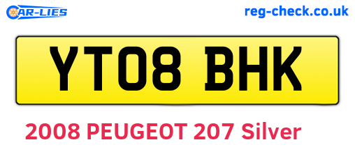 YT08BHK are the vehicle registration plates.