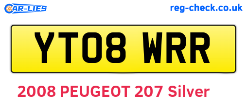 YT08WRR are the vehicle registration plates.