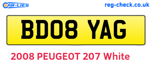 BD08YAG are the vehicle registration plates.