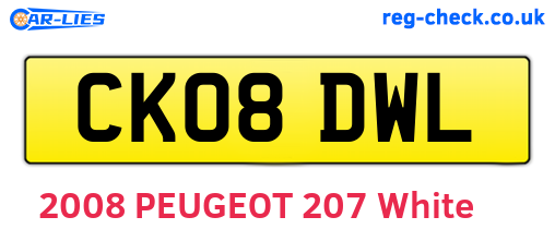 CK08DWL are the vehicle registration plates.