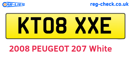 KT08XXE are the vehicle registration plates.