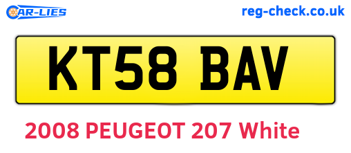 KT58BAV are the vehicle registration plates.