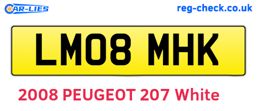 LM08MHK are the vehicle registration plates.