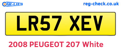LR57XEV are the vehicle registration plates.