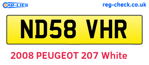 ND58VHR are the vehicle registration plates.