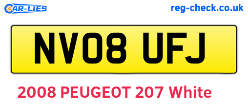 NV08UFJ are the vehicle registration plates.