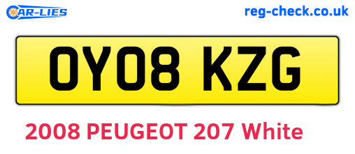 OY08KZG are the vehicle registration plates.