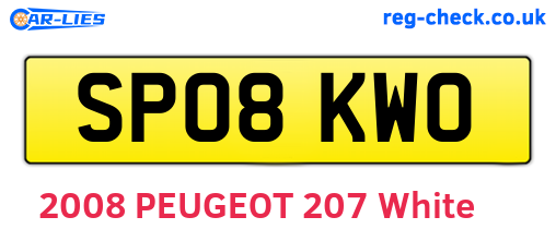 SP08KWO are the vehicle registration plates.