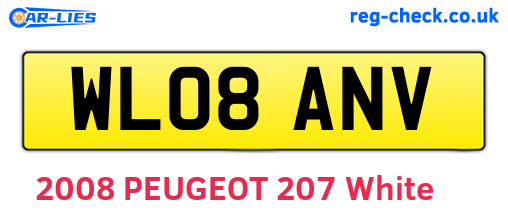 WL08ANV are the vehicle registration plates.