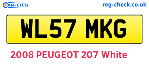 WL57MKG are the vehicle registration plates.