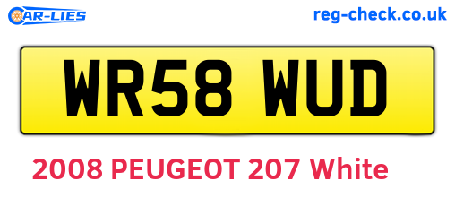 WR58WUD are the vehicle registration plates.