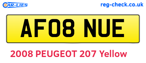 AF08NUE are the vehicle registration plates.