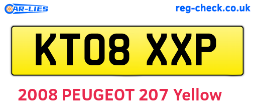KT08XXP are the vehicle registration plates.