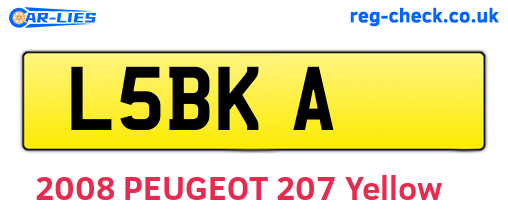 L5BKA are the vehicle registration plates.