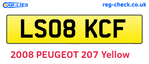 LS08KCF are the vehicle registration plates.