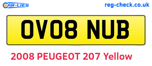 OV08NUB are the vehicle registration plates.