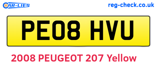 PE08HVU are the vehicle registration plates.