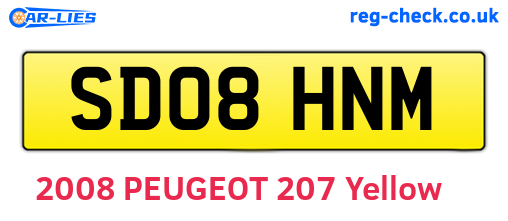 SD08HNM are the vehicle registration plates.