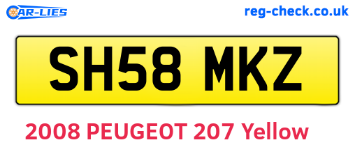 SH58MKZ are the vehicle registration plates.
