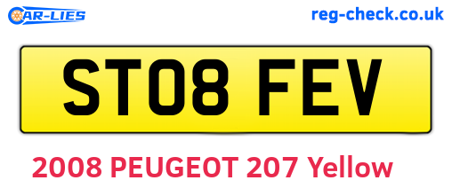 ST08FEV are the vehicle registration plates.