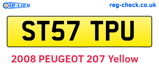 ST57TPU are the vehicle registration plates.
