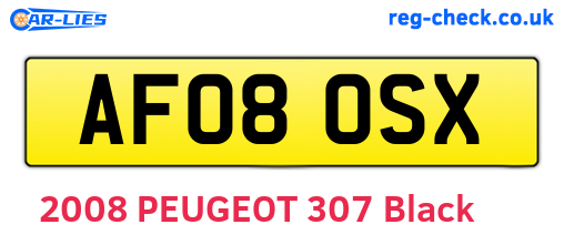 AF08OSX are the vehicle registration plates.