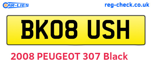 BK08USH are the vehicle registration plates.