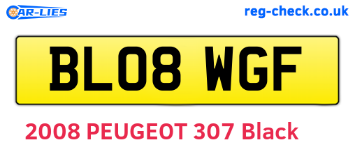 BL08WGF are the vehicle registration plates.