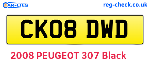 CK08DWD are the vehicle registration plates.