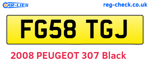 FG58TGJ are the vehicle registration plates.