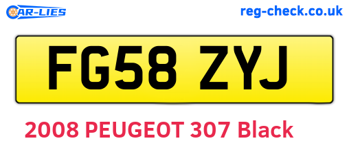 FG58ZYJ are the vehicle registration plates.