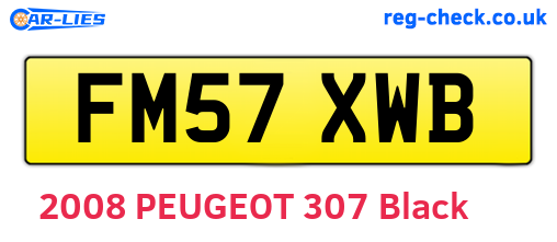 FM57XWB are the vehicle registration plates.