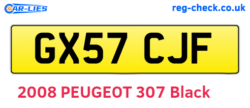 GX57CJF are the vehicle registration plates.