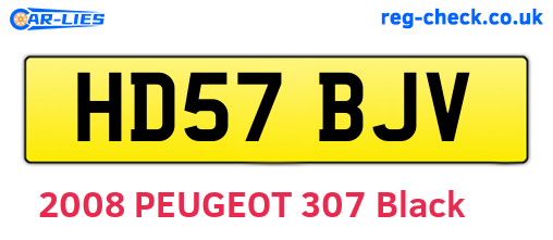 HD57BJV are the vehicle registration plates.