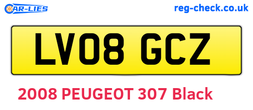 LV08GCZ are the vehicle registration plates.